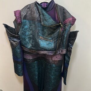 Disney Descendent’s Costume Purple & Blue Sleeveless Jumpsuit w/ Jacket & Gloves